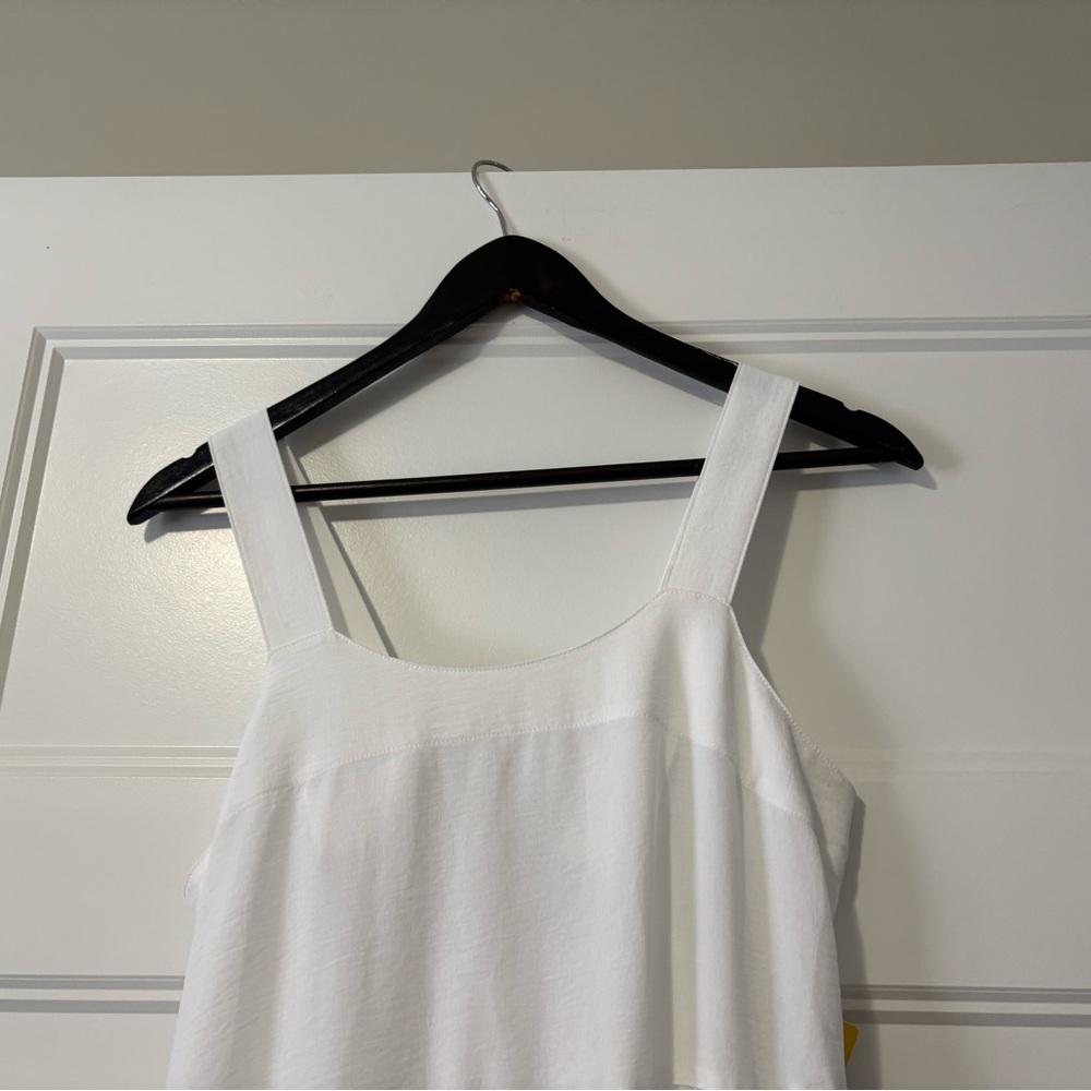 Black Bow White Tiered Maxi Dress NWT Flowy Elastic Back Resort (S) - Picture 4 of 16